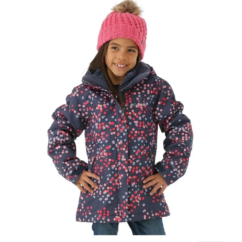 Columbia G‎ Arctic Trip Interchange Youth Jacket Navy with Pink and Gray L NWT